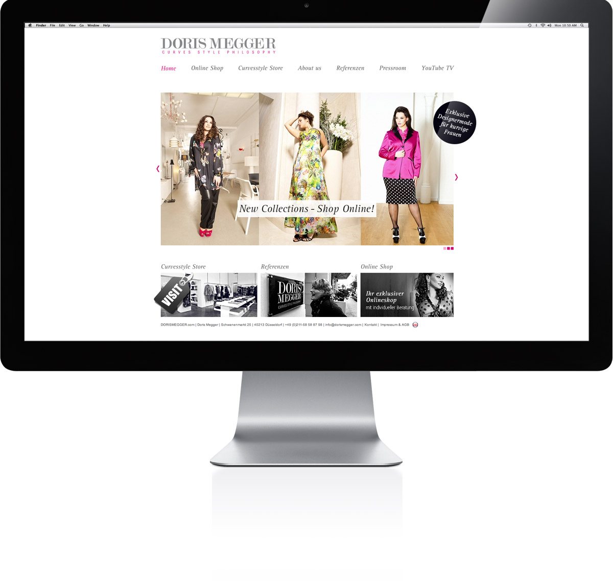 Doris Megger - curvesstyle.com Darstellung auf dem iMac